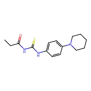 N-[(4-piperidin-1-ylphenyl)carbamothioyl]propanamide structure