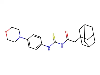 2-(1-adamantyl)-N-[(4-morpholin-4-ylphenyl)carbamothioyl]acetamide structure