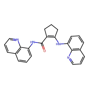 N-quinolin-8-yl-2-(quinolin-8-ylamino)cyclopentene-1-carboxamide structure