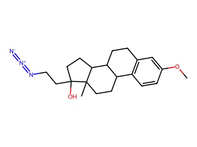 17-(2-azidoethyl)-3-methoxy-13-methyl-7,8,9,11,12,14,15,16-octahydro-6H-cyclopenta[a]phenanthren-17-ol structure