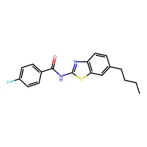 N-(6-butyl-1,3-benzothiazol-2-yl)-4-fluorobenzamide structure