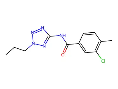 3-chloro-4-methyl-N-(2-propyltetrazol-5-yl)benzamide structure