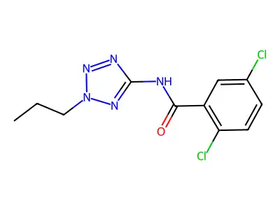 2,5-dichloro-N-(2-propyl-2H-tetraazol-5-yl)benzamide structure