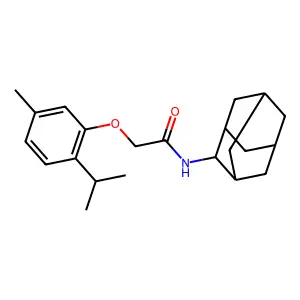 N-(2-adamantyl)-2-(5-methyl-2-propan-2-ylphenoxy)acetamide structure