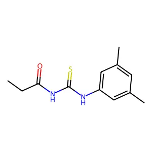 N-[(3,5-dimethylphenyl)carbamothioyl]propanamide structure