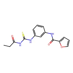 N-[3-(propanoylcarbamothioylamino)phenyl]furan-2-carboxamide structure