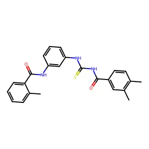 3,4-dimethyl-N-[[3-[(2-methylbenzoyl)amino]phenyl]carbamothioyl]benzamide structure