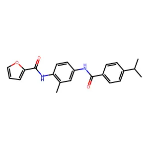 N-[2-methyl-4-[(4-propan-2-ylbenzoyl)amino]phenyl]furan-2-carboxamide structure