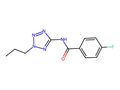 4-fluoro-N-(2-propyl-2H-tetrazol-5-yl)benzamide structure