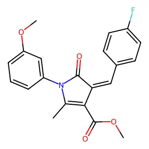 methyl (4Z)-4-(4-fluorobenzylidene)-1-(3-methoxyphenyl)-2-methyl-5-oxo-4,5-dihydro-1H-pyrrole-3-carboxylate structure