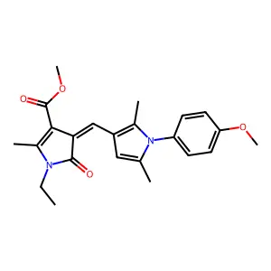 methyl (4Z)-1-ethyl-4-{[1-(4-methoxyphenyl)-2,5-dimethyl-1H-pyrrol-3-yl]methylidene}-2-methyl-5-oxo-4,5-dihydro-1H-pyrrole-3-carboxylate structure