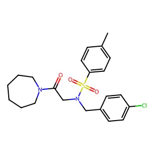 N-[2-(azepan-1-yl)-2-oxoethyl]-N-(4-chlorobenzyl)-4-methylbenzenesulfonamide structure