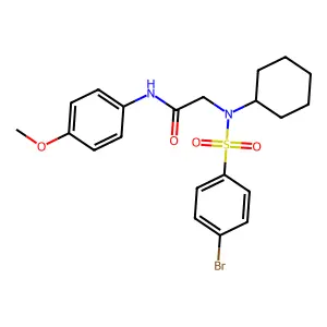 2-[(4-bromophenyl)sulfonyl-cyclohexylamino]-N-(4-methoxyphenyl)acetamide structure