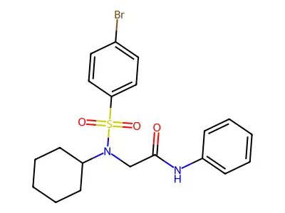 2-[(4-bromophenyl)sulfonyl-cyclohexylamino]-N-phenylacetamide structure