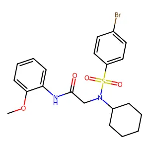 2-[(4-bromophenyl)sulfonyl-cyclohexylamino]-N-(2-methoxyphenyl)acetamide structure