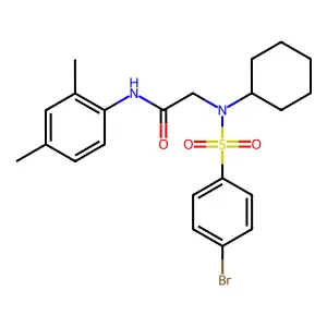 2-[(4-bromophenyl)sulfonyl-cyclohexylamino]-N-(2,4-dimethylphenyl)acetamide structure