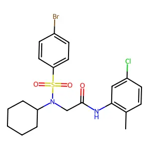 2-[(4-bromophenyl)sulfonyl-cyclohexylamino]-N-(5-chloro-2-methylphenyl)acetamide structure