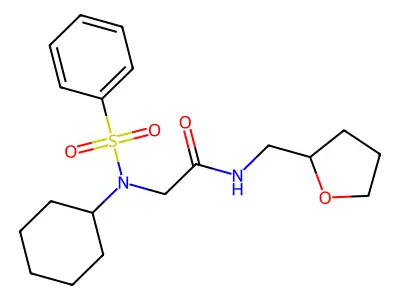 2-[benzenesulfonyl(cyclohexyl)amino]-N-(oxolan-2-ylmethyl)acetamide structure
