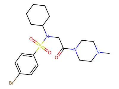 4-bromo-N-cyclohexyl-N-[2-(4-methylpiperazin-1-yl)-2-oxoethyl]benzenesulfonamide structure
