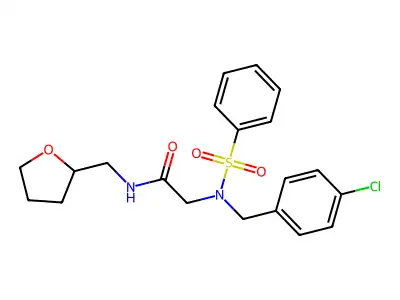 2-[benzenesulfonyl-[(4-chlorophenyl)methyl]amino]-N-(oxolan-2-ylmethyl)acetamide structure