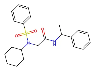 2-[benzenesulfonyl(cyclohexyl)amino]-N-(1-phenylethyl)acetamide structure