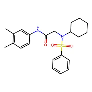 2-[benzenesulfonyl(cyclohexyl)amino]-N-(3,4-dimethylphenyl)acetamide structure