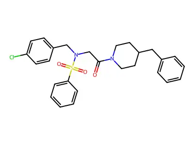 N-[2-(4-benzylpiperidin-1-yl)-2-oxoethyl]-N-(4-chlorobenzyl)benzenesulfonamide structure