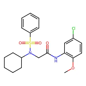 2-[benzenesulfonyl(cyclohexyl)amino]-N-(5-chloro-2-methoxyphenyl)acetamide structure