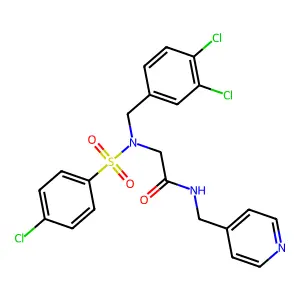 N~2~-[(4-chlorophenyl)sulfonyl]-N~2~-(3,4-dichlorobenzyl)-N-(pyridin-4-ylmethyl)glycinamide structure