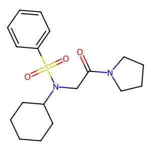 N-cyclohexyl-N-(2-oxo-2-pyrrolidin-1-ylethyl)benzenesulfonamide structure