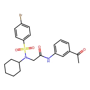 N-(3-acetylphenyl)-2-[(4-bromophenyl)sulfonyl-cyclohexylamino]acetamide structure