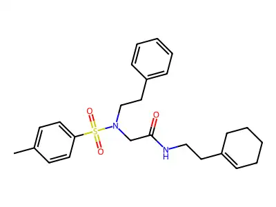 N-[2-(cyclohex-1-en-1-yl)ethyl]-N~2~-[(4-methylphenyl)sulfonyl]-N~2~-(2-phenylethyl)glycinamide structure