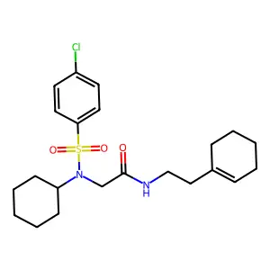 2-[(4-chlorophenyl)sulfonyl-cyclohexylamino]-N-[2-(cyclohexen-1-yl)ethyl]acetamide structure