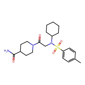1-{N-cyclohexyl-N-[(4-methylphenyl)sulfonyl]glycyl}piperidine-4-carboxamide structure