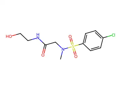 2-[(4-chlorophenyl)sulfonyl-methylamino]-N-(2-hydroxyethyl)acetamide structure
