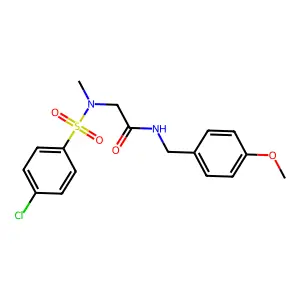 2-[(4-chlorophenyl)sulfonyl-methylamino]-N-[(4-methoxyphenyl)methyl]acetamide structure