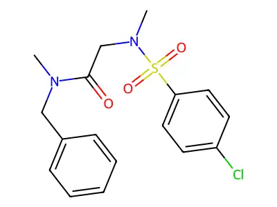 N-benzyl-2-[(4-chlorophenyl)sulfonyl-methylamino]-N-methylacetamide structure