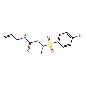 2-[(4-bromophenyl)sulfonyl-methylamino]-N-prop-2-enylacetamide structure