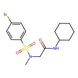 2-[(4-bromophenyl)sulfonyl-methylamino]-N-cyclohexylacetamide structure