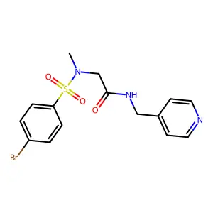 2-[(4-bromophenyl)sulfonyl-methylamino]-N-(pyridin-4-ylmethyl)acetamide structure