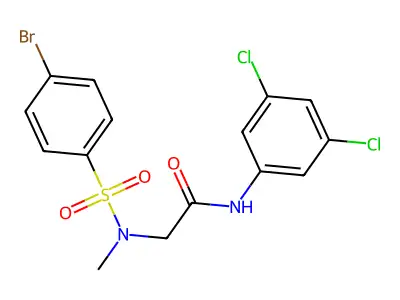 2-[(4-bromophenyl)sulfonyl-methylamino]-N-(3,5-dichlorophenyl)acetamide structure