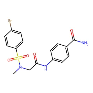 4-({N-[(4-bromophenyl)sulfonyl]-N-methylglycyl}amino)benzamide structure