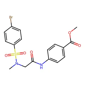 methyl 4-({N-[(4-bromophenyl)sulfonyl]-N-methylglycyl}amino)benzoate structure