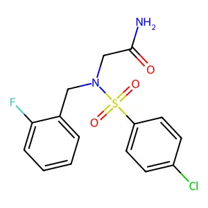 2-[(4-Chlorophenyl)sulfonyl-[(2-fluorophenyl)methyl]amino]acetamide structure