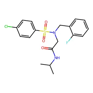 2-[(4-chlorophenyl)sulfonyl-[(2-fluorophenyl)methyl]amino]-N-propan-2-ylacetamide structure