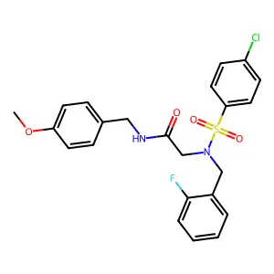N~2~-[(4-chlorophenyl)sulfonyl]-N~2~-(2-fluorobenzyl)-N-(4-methoxybenzyl)glycinamide structure