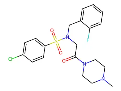 4-chloro-N-(2-fluorobenzyl)-N-[2-(4-methylpiperazin-1-yl)-2-oxoethyl]benzenesulfonamide structure