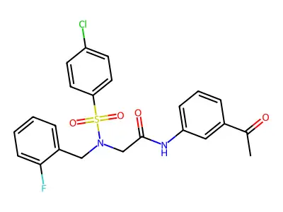N-(3-acetylphenyl)-2-[(4-chlorophenyl)sulfonyl-[(2-fluorophenyl)methyl]amino]acetamide structure