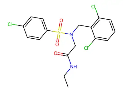 2-[(4-chlorophenyl)sulfonyl-[(2,6-dichlorophenyl)methyl]amino]-N-ethylacetamide structure