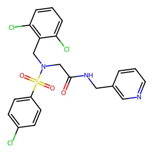 N~2~-[(4-chlorophenyl)sulfonyl]-N~2~-(2,6-dichlorobenzyl)-N-(pyridin-3-ylmethyl)glycinamide structure